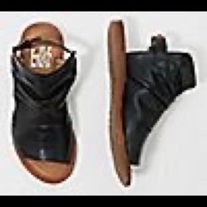 Miz Mooz Leather Ankle Strap Wide Sandals